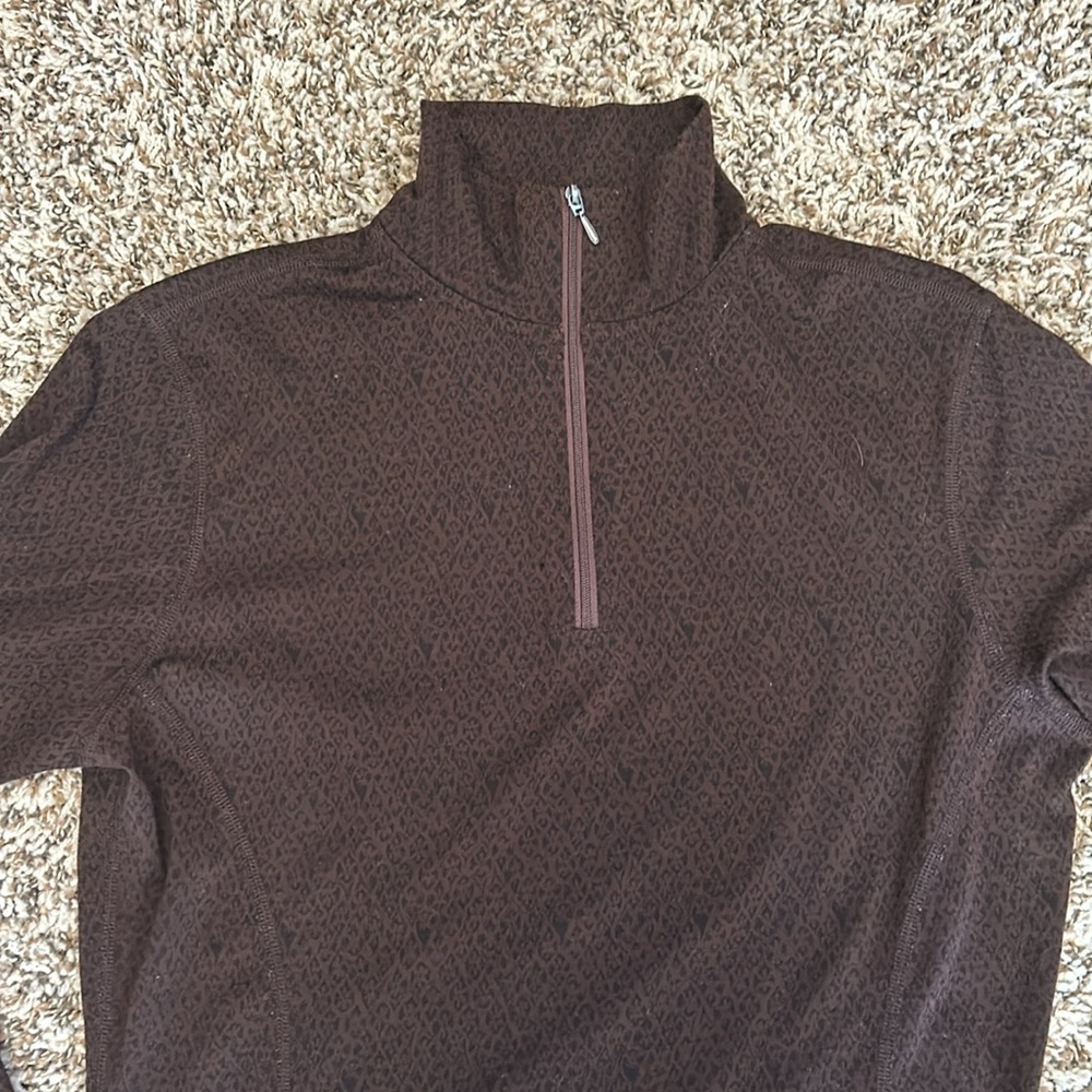 Smartwool Quarter Zip Brown Wool Sweater - Picture 3 of 11